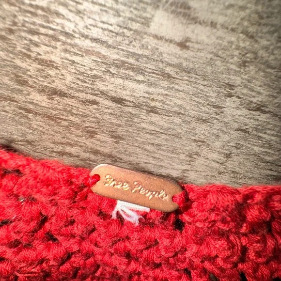 Free People Vibrant Red Crochet Top - Picture 3 of 3